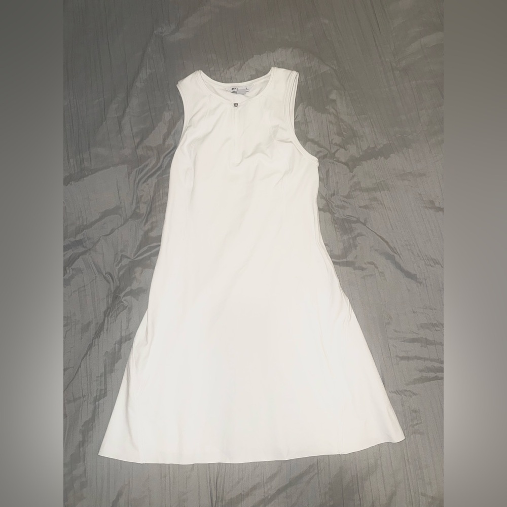 Athleta White Tennis Midi Dress with Built-In Ball Pockets